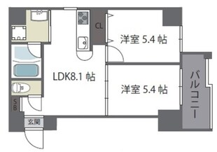 グランガーデン足代新町の物件間取画像